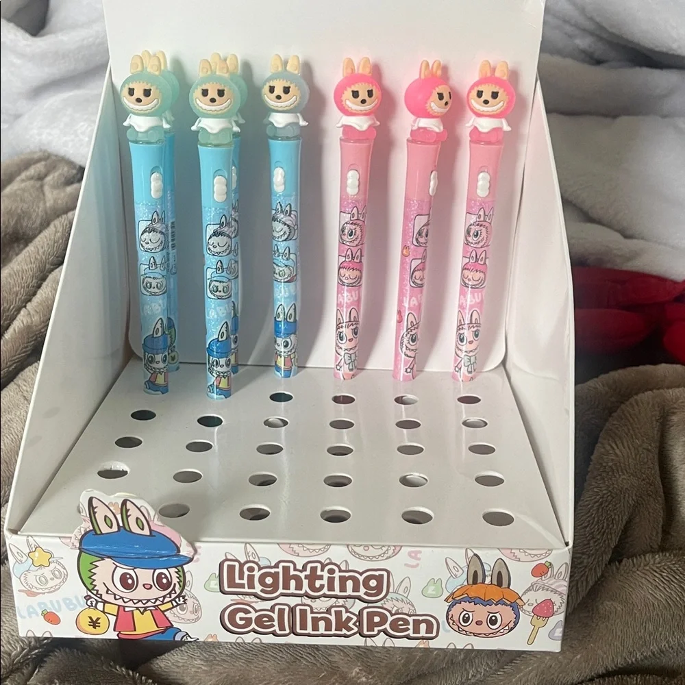 Cute Labubu monster Gel Ink Pens - Blue and Pink set of 8 new flaw